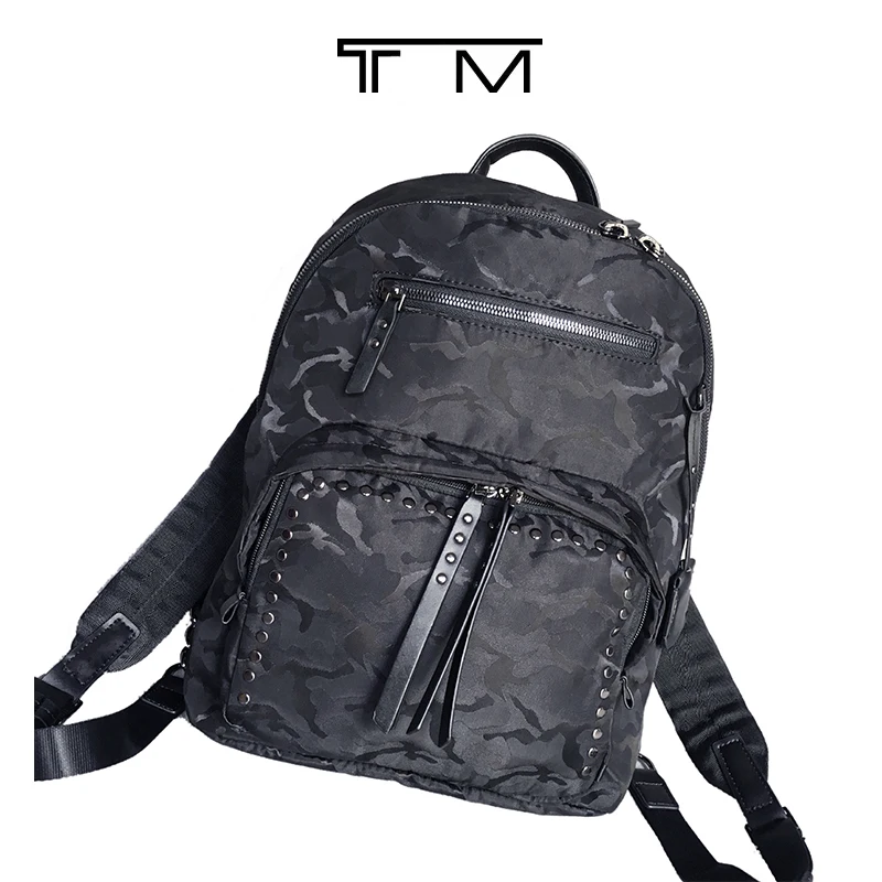 

196336 ballistic nylon fashion casual ladies waterproof rivet backpack travel pouch