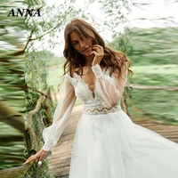 anna beauty store wedding dresses 2022 simple tulle beach party gown bohemia robe de mari%c3%a9e elegant vestido de novia for women