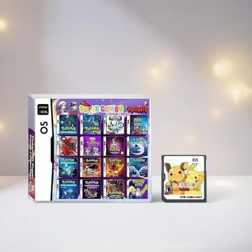 Игровой картридж Pokemon 140-in-1 Super Combo V1.0 Retro NDS, английская версия - коллекционный подарок для детей (art.: 3920d992402f2) - 3920d992402f2