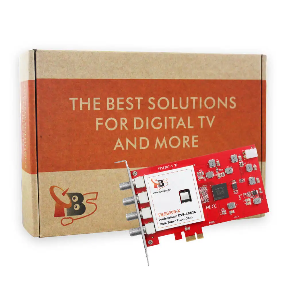TBS6909X V2 DVB-S/S2/S2X 8 Octa H.265 ТВ-тюнер Pcie-карта совместимая с TVheadend