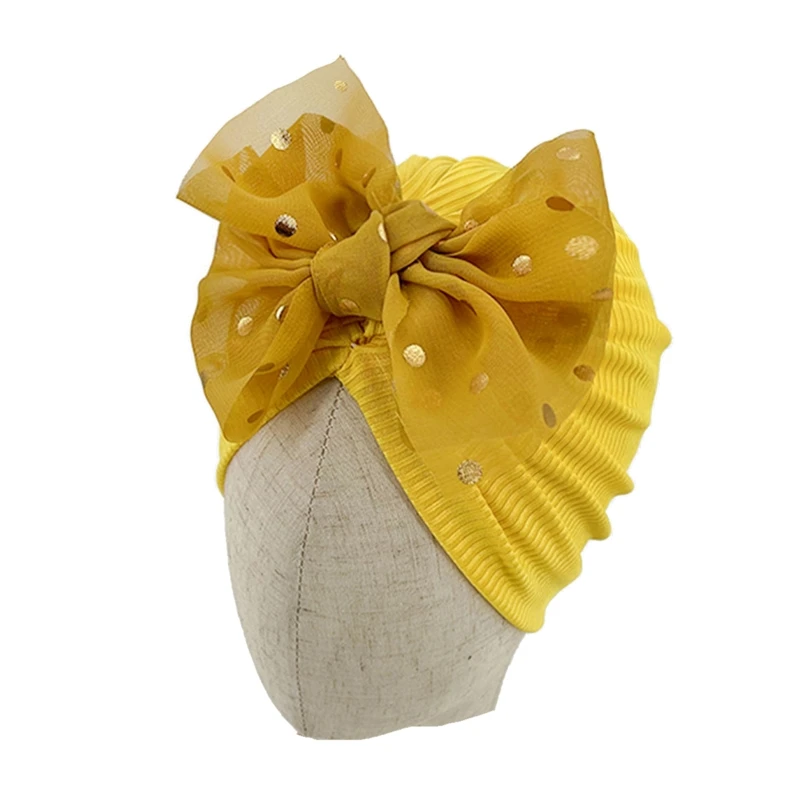 

Детские шапочки для новорожденных, милые блестящие однотонные вязаные шапочки из полиэстера с бантом для новорожденных, головные