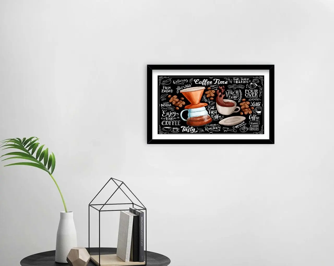 

BK Home Coffee Design Decorative Wood Black Framed Tablo-39