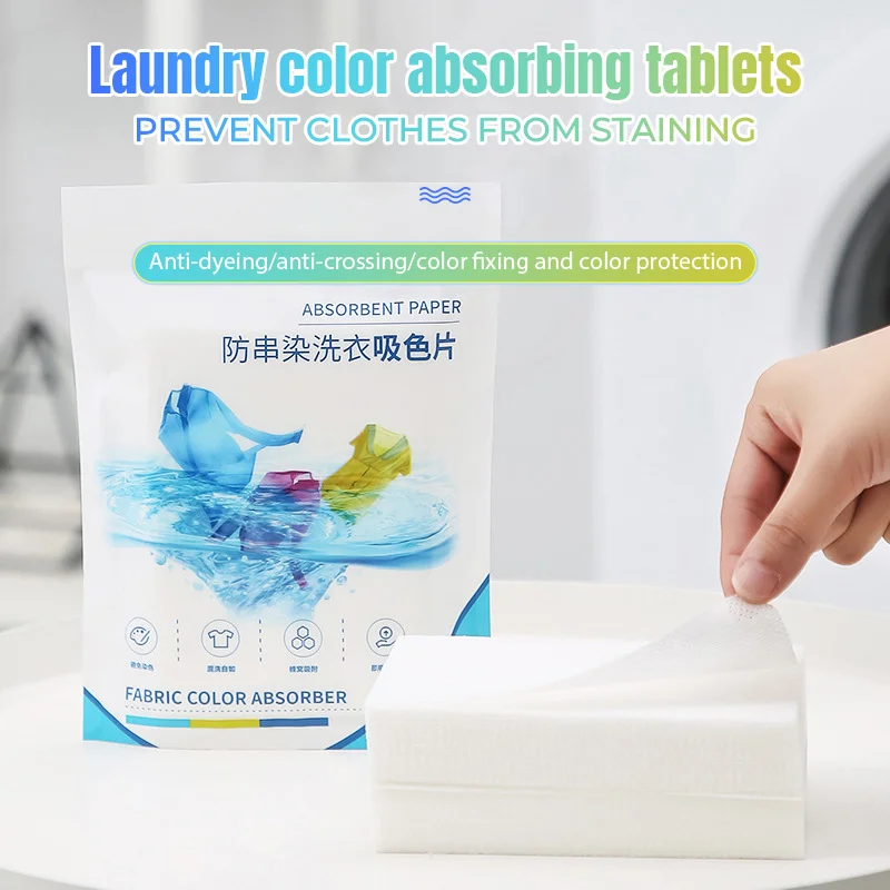 

50pcs Washing Machine Use Mixed Dyeing Proof Color Absorption Sheet Anti Dyed Cloth Laundry Papers Color Catcher Grabber Cloth