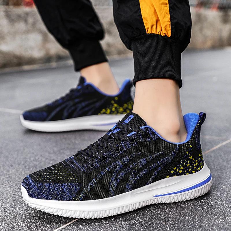 Mens Running Shoes Breathable Comfortable Sneakers Men Tennis Trainers Lightweight Casual Sports Shoes Male Lace-up Anti-slip