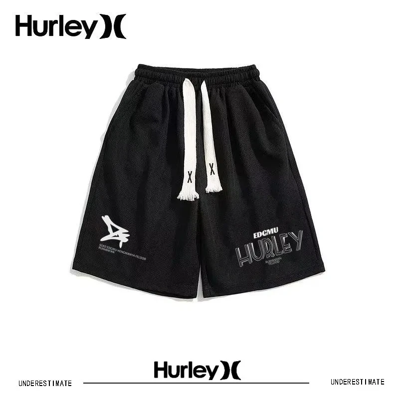 

Hurley Пляжная Одежда Мужс Waffle Sports Nickel Pants Men's And Women's Summer Loose 100 Match Couple Casual Shorts With Pocket