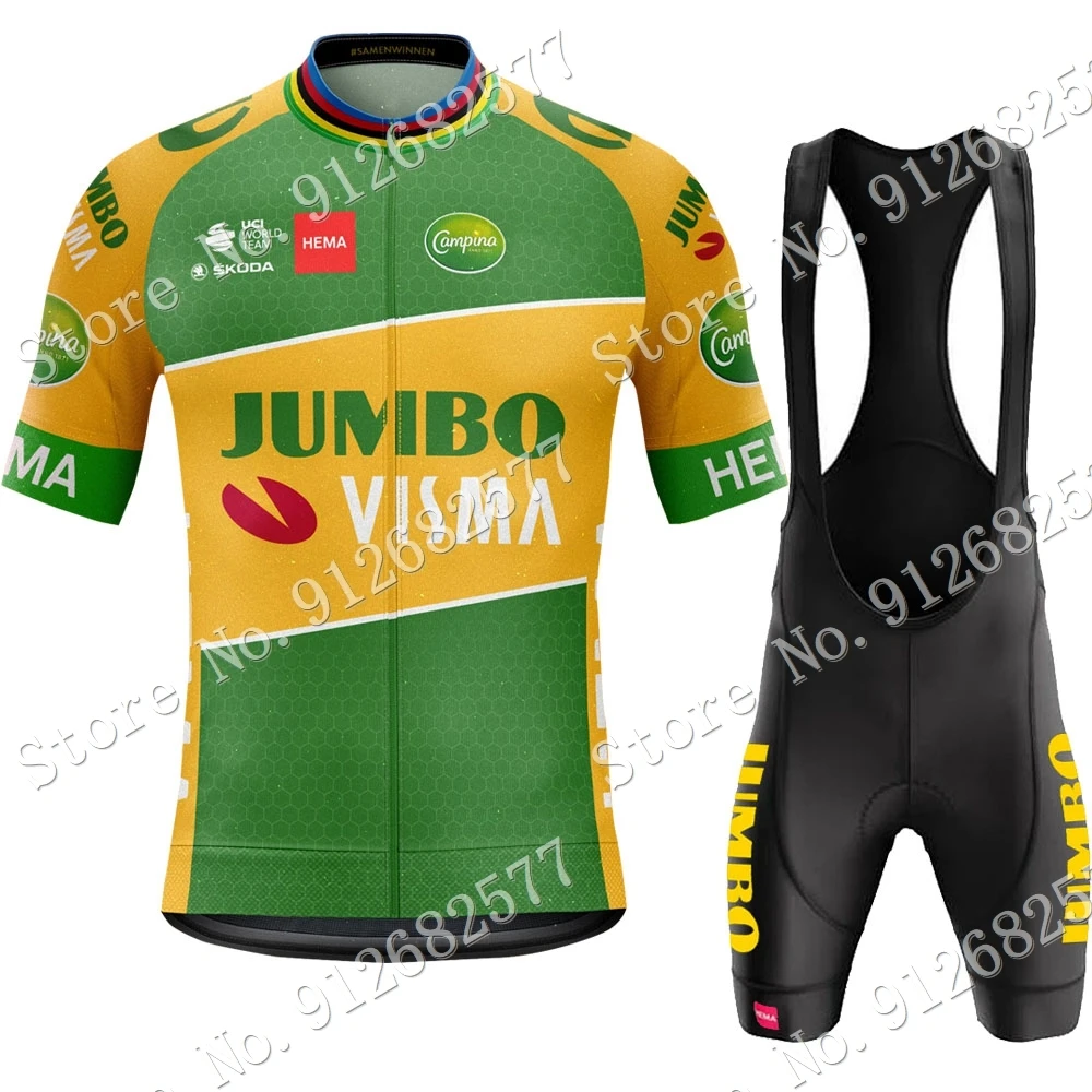 

2022 Australia World Champion Jumbo Visma Team Cycling Jersey Set Summer Cycling Clothing Road Bike Shirt Suit MTB Maillot Ropa