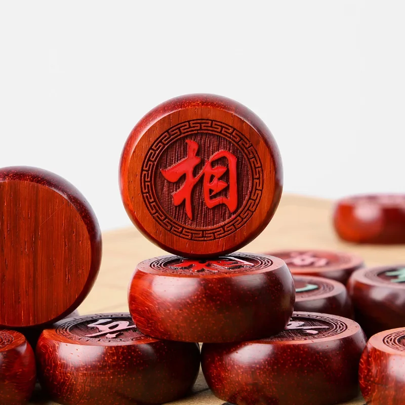 Фото Xiangqi китайские шахматы набор настольных игр из натурального дерева, игровые фигуры, портативная дорожная стратегическая игрушка для детей и взрослых, семейный подарок №3