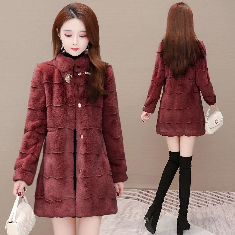 New Women Winter Thick Loose Warm Outwear h Hooded Jacket Female Women Mink Velvet Luxury Faux Mink Fur Coats Top Elegant