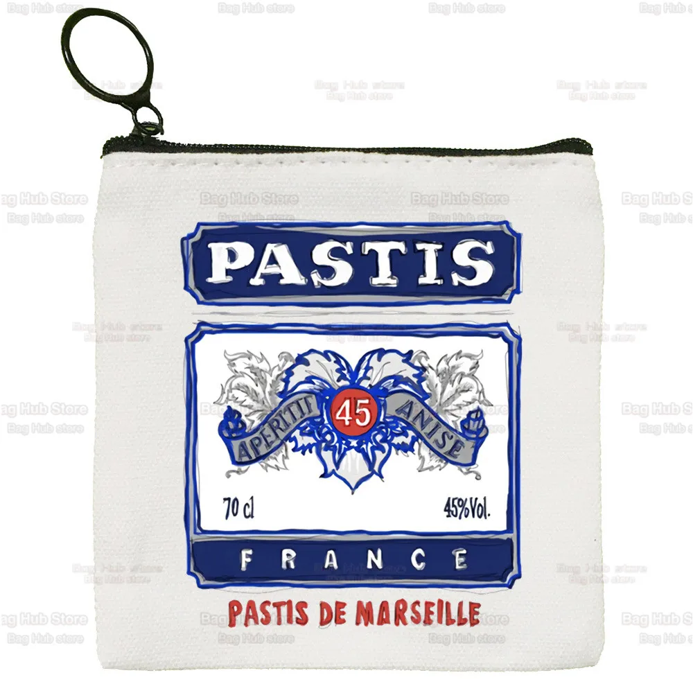 Ricard Small Square Bag Coin Purse Storage Small Bag RICARD Card Bag Key Bag Coin Clutch Bag Zipper Key Bag