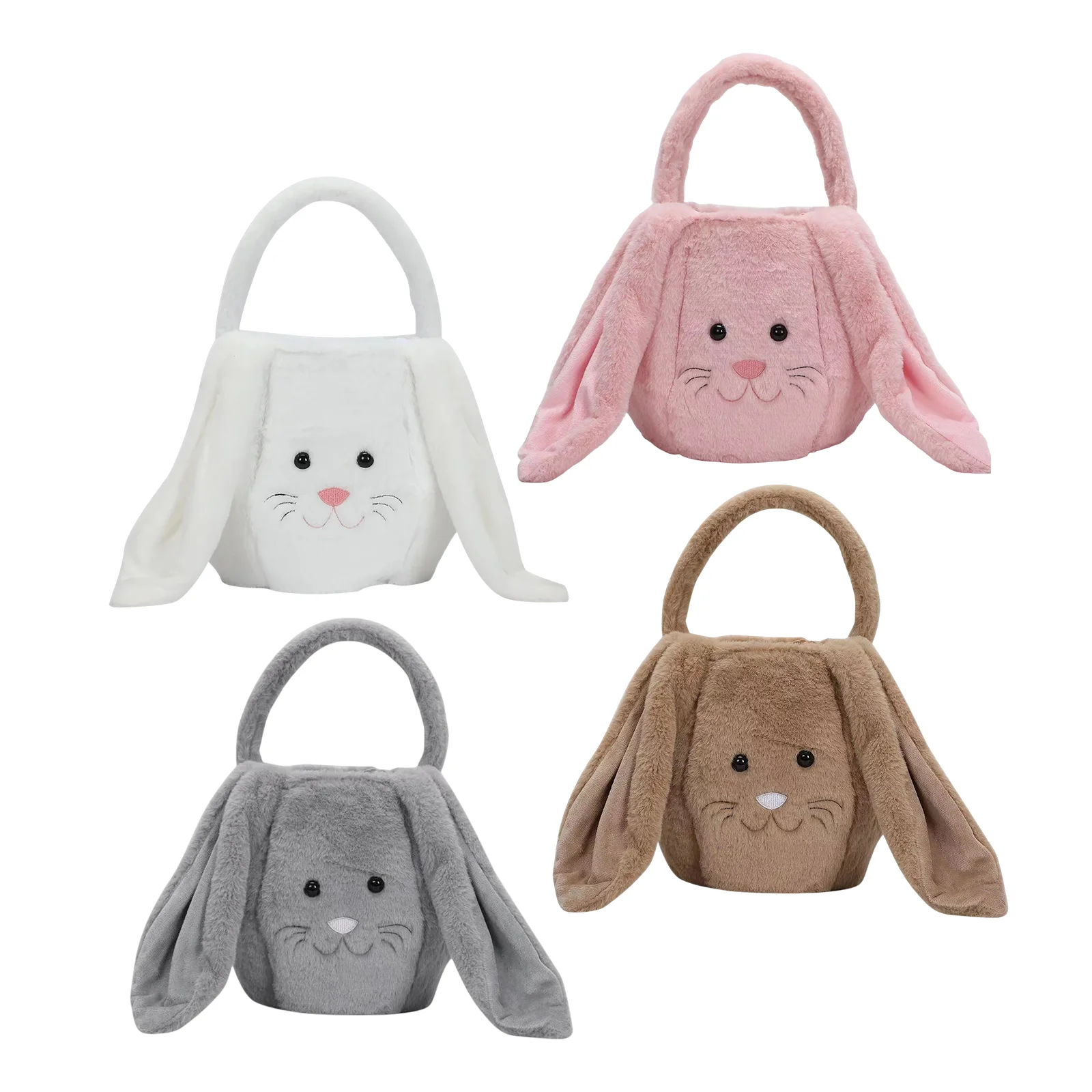 

Плюшевый Пасхальный кролик, корзина, ведро для детей, товары для фотографий, закуски, конфеты, хранение игрушек из мягкого материала