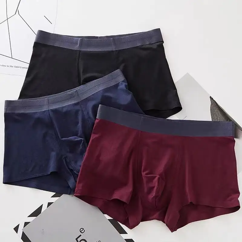 

3pcs men's underwear ice silk men's boxer shorts solid color ultra-thin breathable comfortable sports boys underpants 2020 sale
