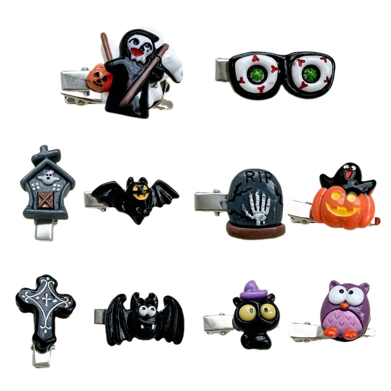 

Halloween Festival Hair Clips for Children Lovely Pumpkin/Bat Hair Clip Nonslip HairPin BBClip for Thin Hair Party Props