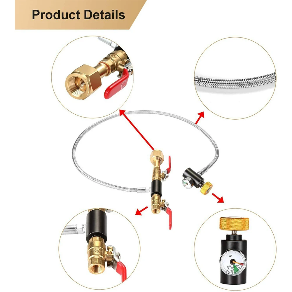 

Oil-Water Separators Adapter Compressed Air Treatment Maker Connector Kit Refill Adapter 36 Inch Co2 Hose/Gauge