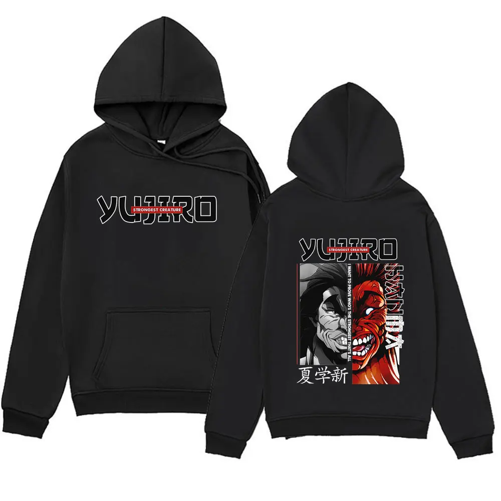 

Anime Baki The Grappler Graphic Hoodies Manga Yujiro Hanma Pullovers Man's Fleece Vintage Long Sleeve Unisex Harajuku Sweatshirt