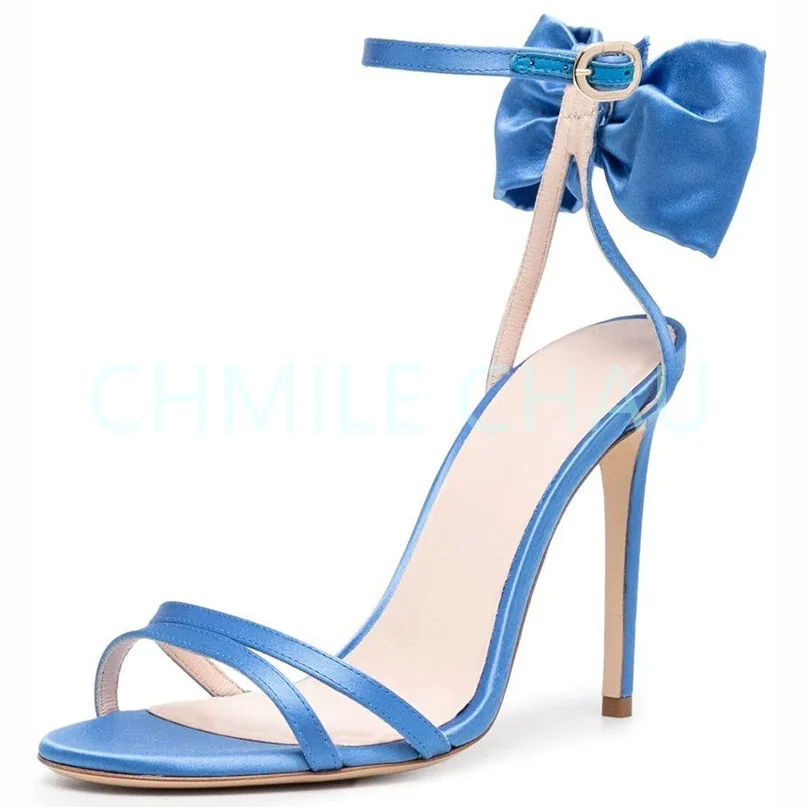 

Bowknot Elegant Luxury Designer Women Sandal Stiletto High Heel Ankle Strap Sexy Prom Dress Plus Size Shoe Talon Femme 4-CHC-31
