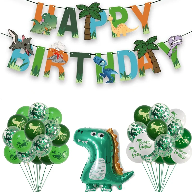 

Dinosaur Party Supplies Confetti Latex Balloon Jungle Wild ROAR Safari Animal Party Decoration Kids Birthday Party Air Ballon