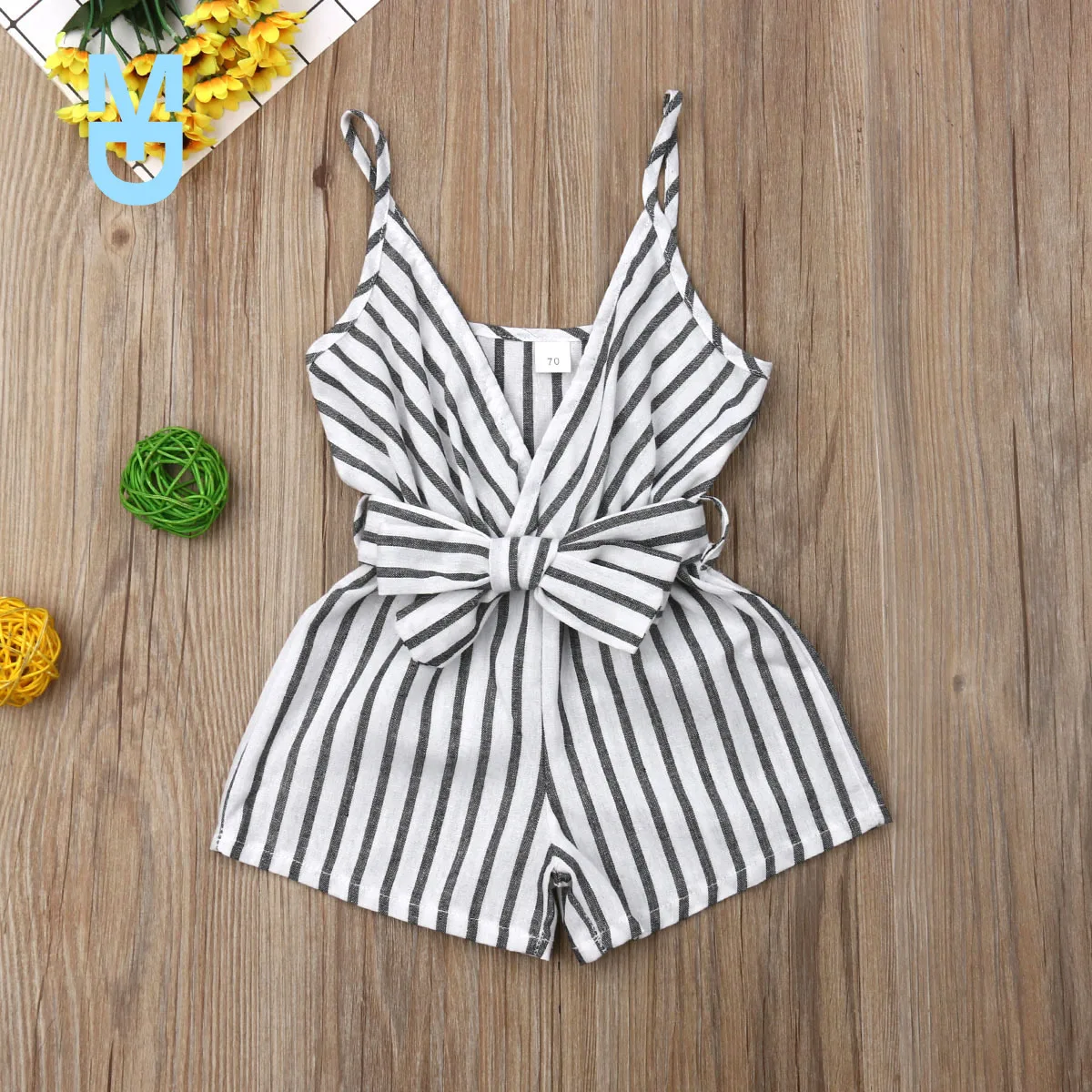 

New Fast Shipping born Baby Girl Clothes Sleeveless Striped Bowknot Strap Romper Jumpsuit Outfit Sunsuit Clothes