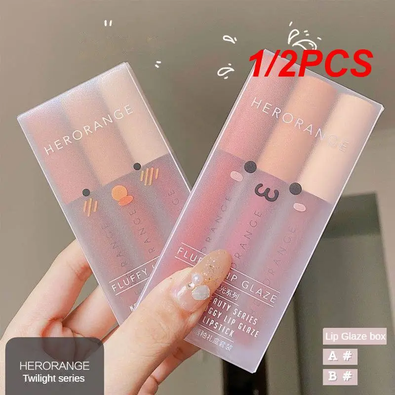 1/2PCS White Lip Glaze Long-lasting Color Lock Effective And Long-lasting Matte Lip Glaze Rich And Full Colors Universal