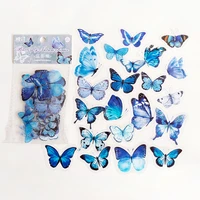 40pcs vintage butterfly plants pet decorative stickers diary scrapbooking material toy plant deco album diy stationery stickers