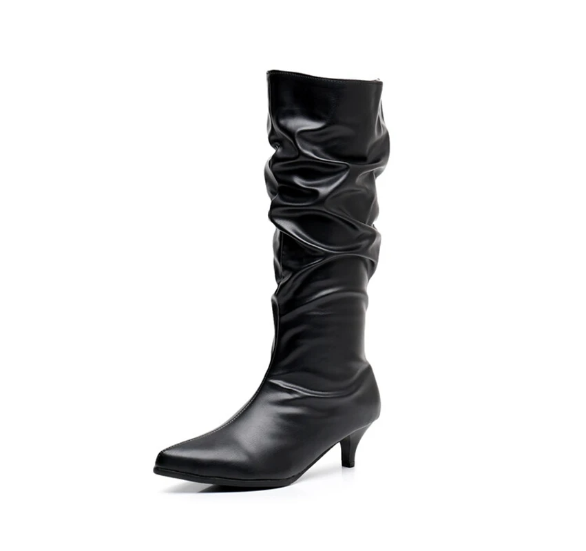 

BLXQPYT Botas De Mujer 2022 Fashion Western Boots Autumn Winter Boots White Performance High Heels Simple Sexy Women Shoes 533-4