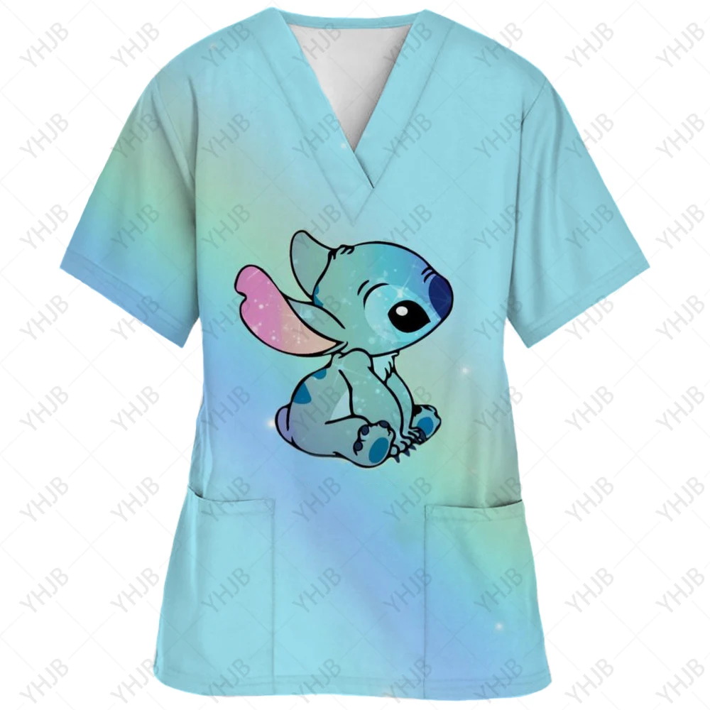 Скрабы для персонала больницы с принтом Disney Stitch топ медицинская гигиеническая