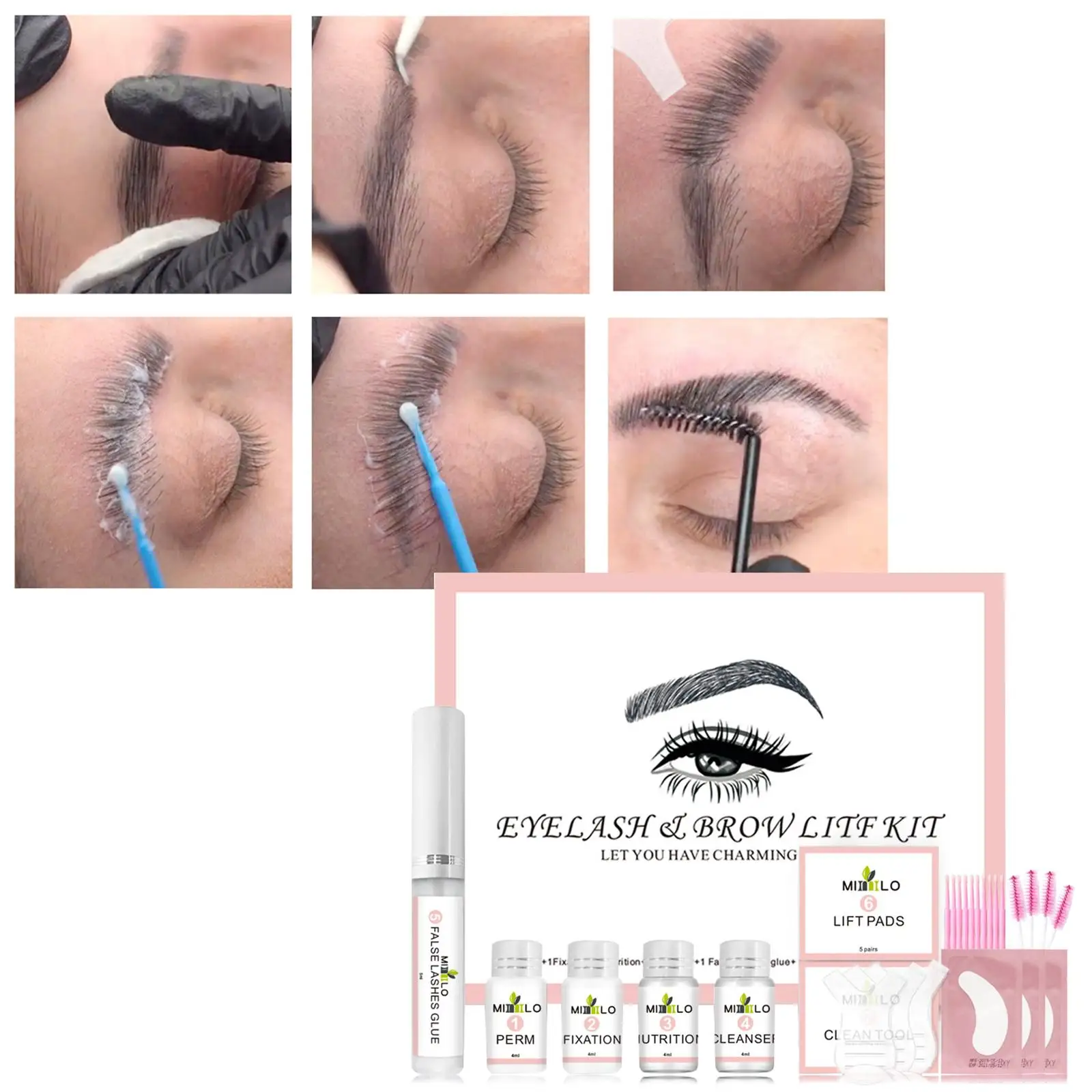 

30Pcs Eyelash Brow Lift Kit Semi-Permanent Professional Eyebrow Lifting for Eyelash and Brow