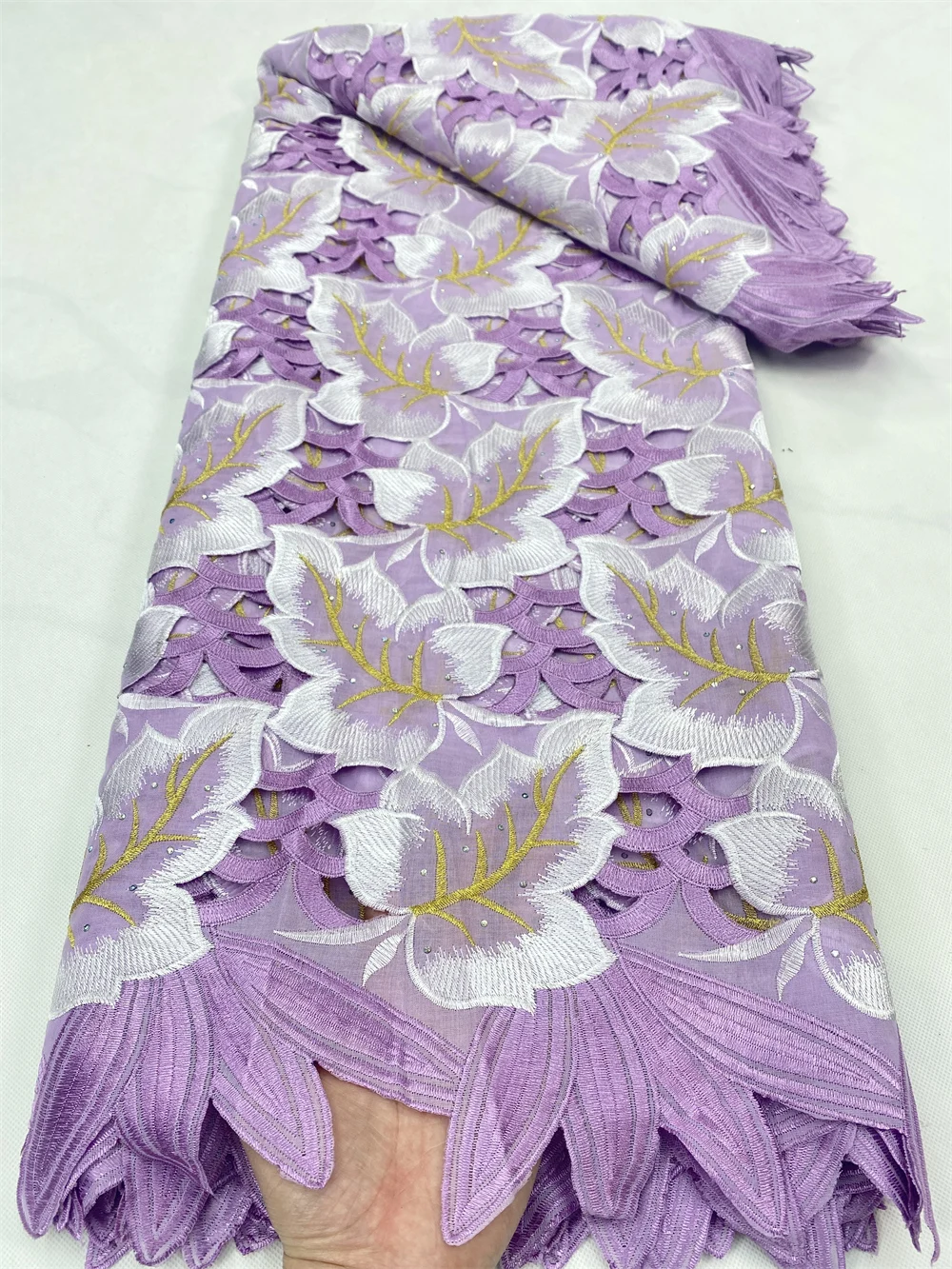 

African Dry 100%Cotton Lace Fabric 2022 High Quality Lace Swiss Voile Lace In Switzerland Nigerian Lace Fabrics For Sewing 4825B