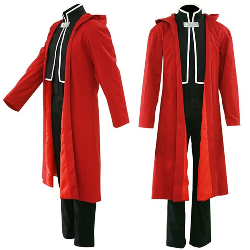 Cosplay Anime Full Metal Alchemist Costume Sets Edward Elric Hooded Coat School Uniform Halloween Carnival Dress Up Outfit Party images - 6