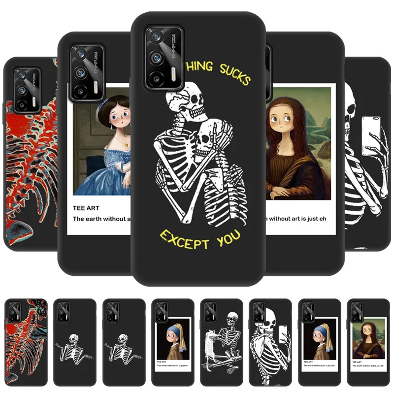 

Realme 8i Case Fashion Skull Case For Oppo Realme C21Y Case Realme GT Neo 2 Narzo 30 8 7 6 5 Pro C17 C11 C12 C15 Reno 8 Pro Capa