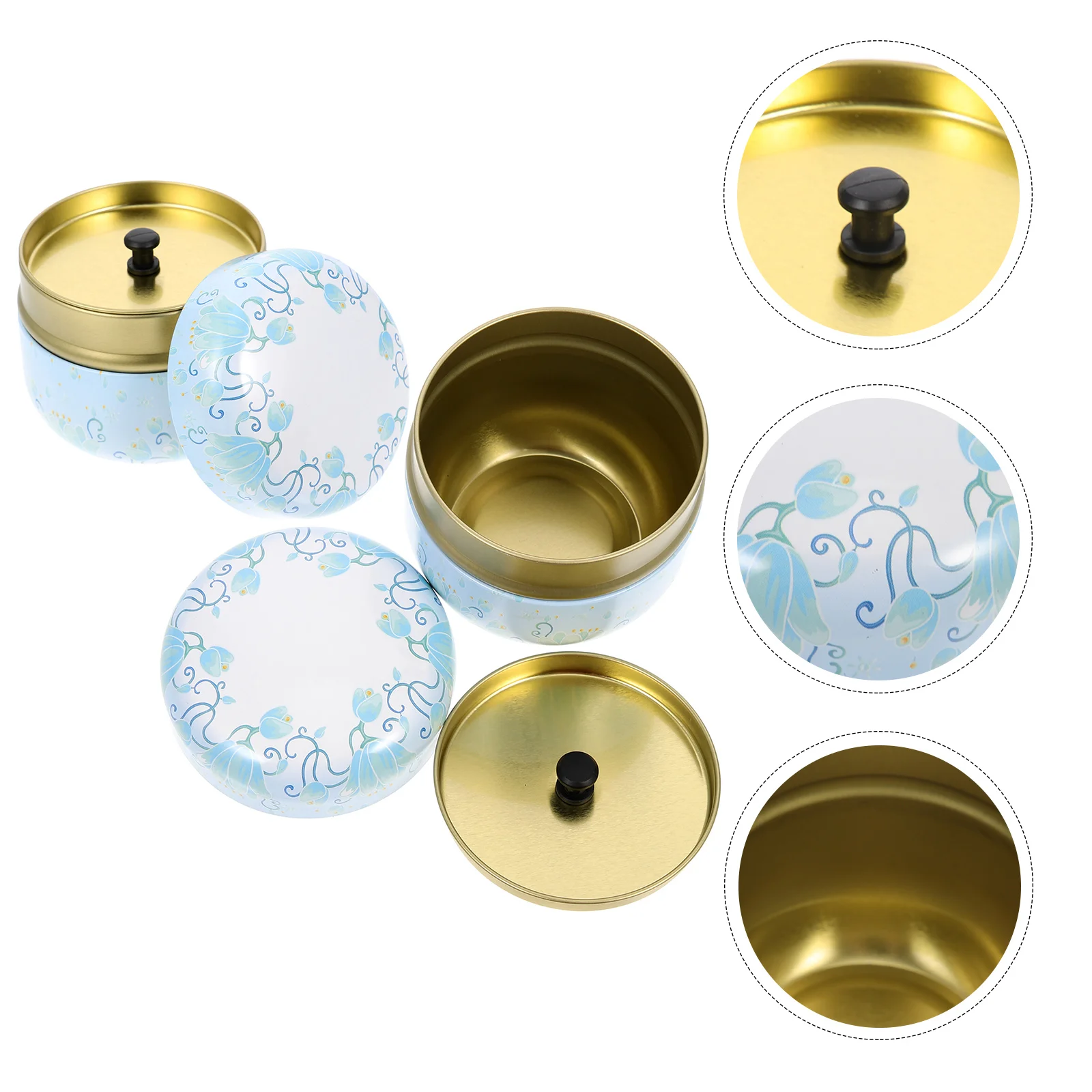 

2Pcs Containers Metal Tinplate Empty Tins Tea Storage Container Tea Tins Canister Empty Tin Can Empty Tin Box