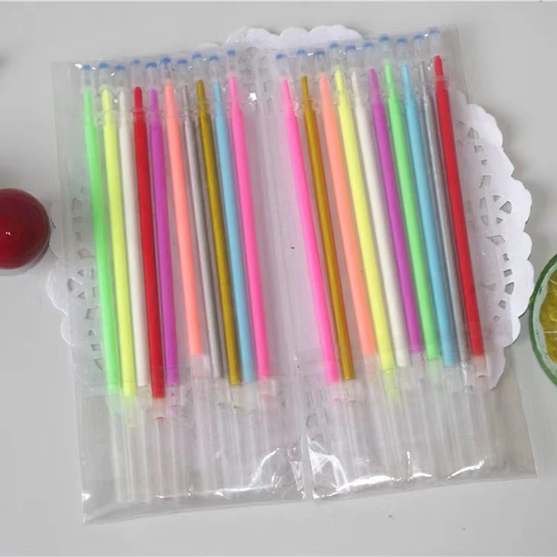 Набор цветных гелевых ручек 9 шт. и цветные стержни школьная Шариковая ручка для