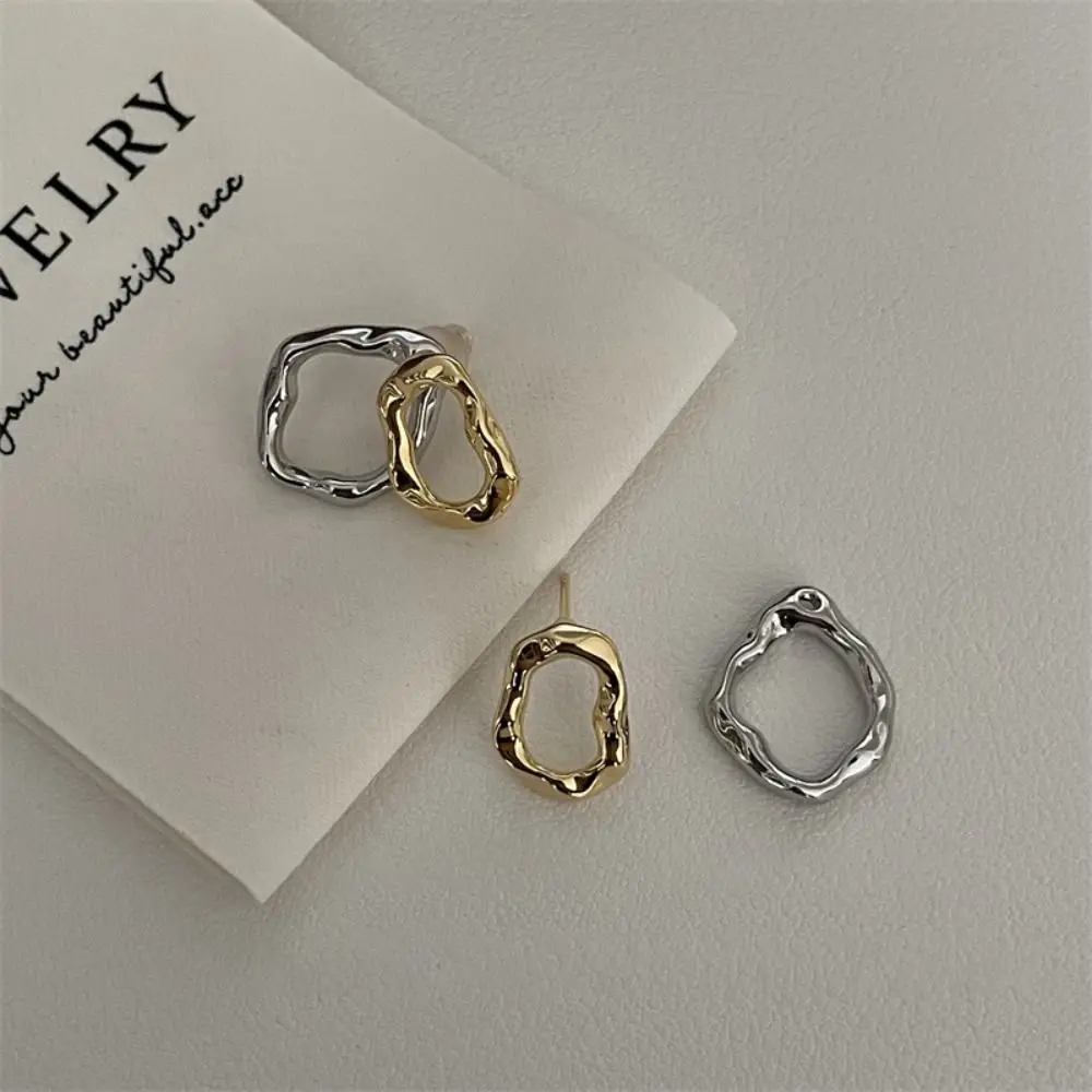 Металлические серьги-подвески в форме цветка неправильной формы трендовые