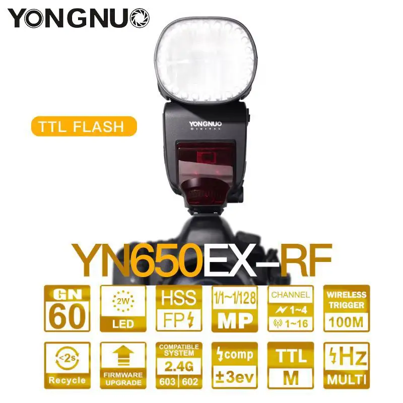 YONGNUO YN650EX-RF Беспроводная вспышка Speedlite TTL Высокоскоростная синхронизация Внешняя