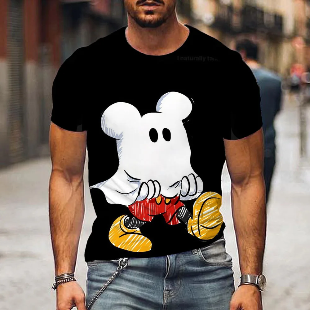 Футболки с Микки Маусом Диснея уличная одежда 3D принтом мультфильмов аниме для