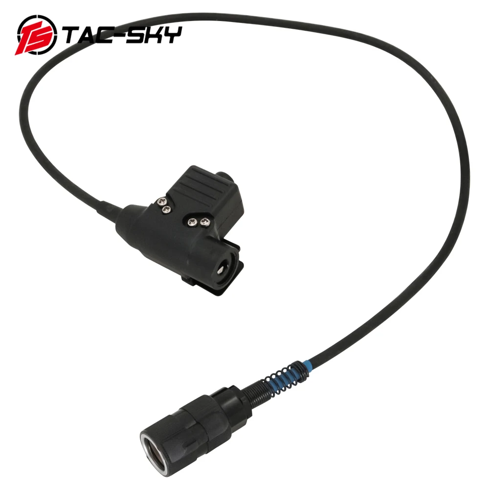 TAC-SKY Black Head Cable 6Pin U94 Military Headphone Connector PTT for AN/PRC152/148 Walkie Talkie