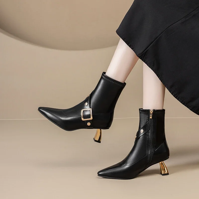 Европейские и американские модные женские ботинки короткие сапоги на высоком