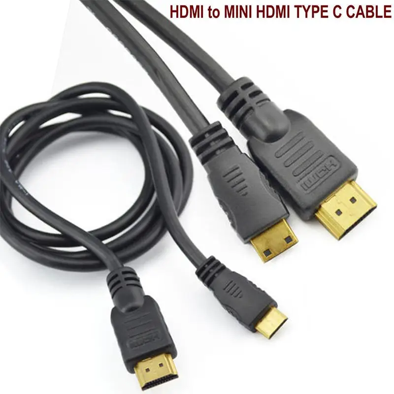 

HDMI-compatible Mini Type C Male to Standard Male Cable Lead Full HD 1080P 1M Gold-plated TV Cable dropshipping