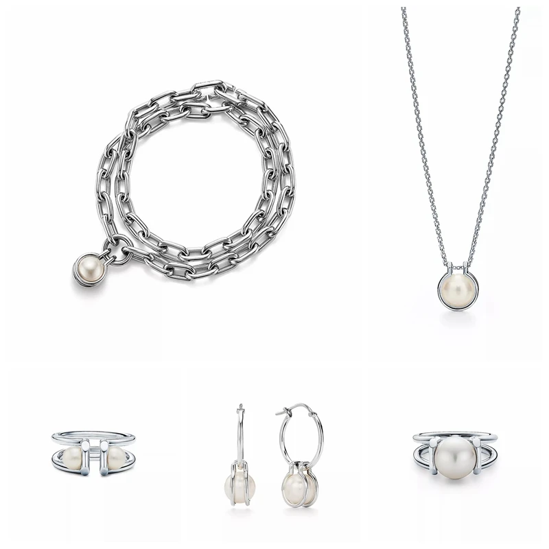 

HardWear Collection Freshwater Pearl Bracelet Same Style Earrings Ring Necklace Elegant Spirit Women Jewelry