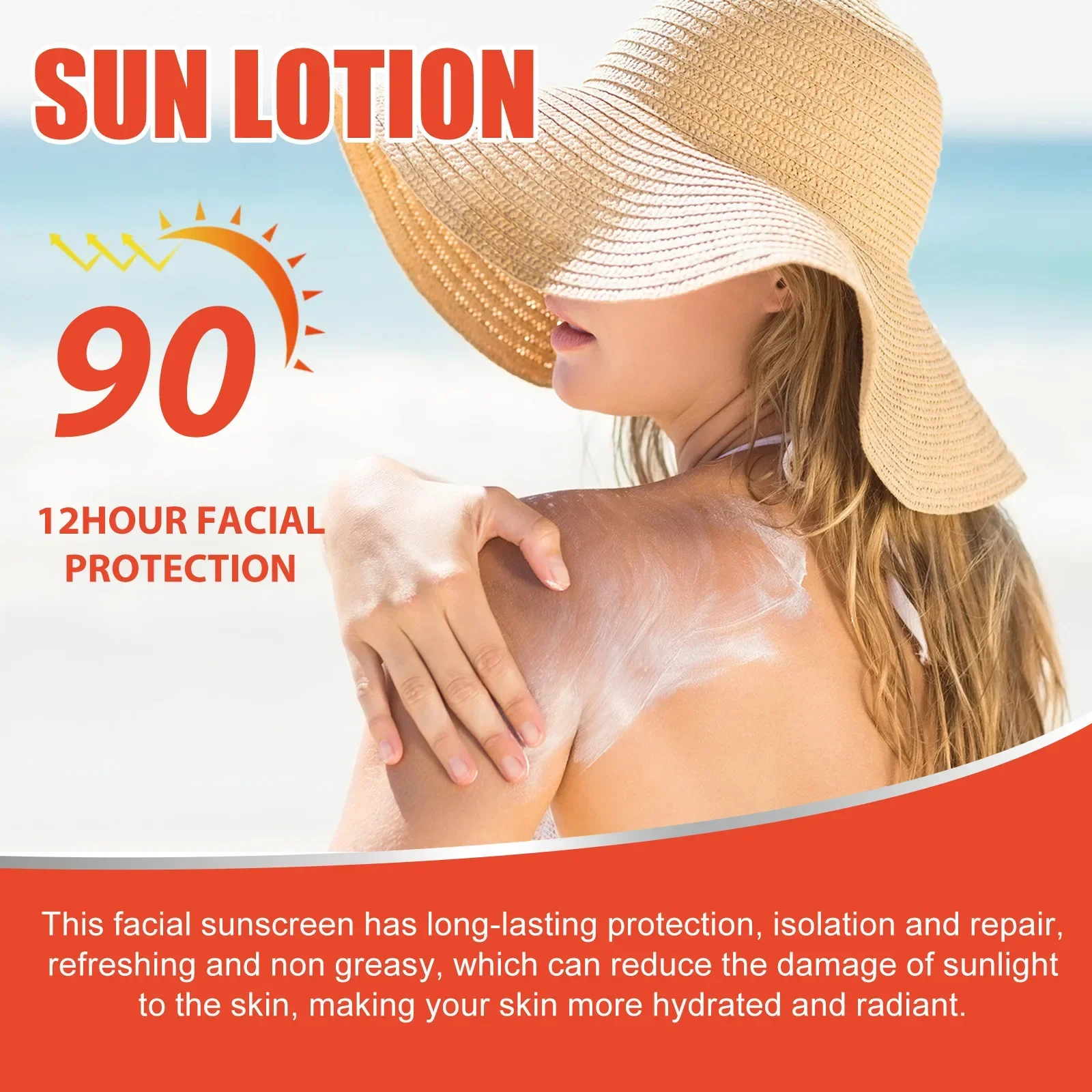 Фото Солнцезащитный крем для тела Spf90, солнцезащитный крем, устойчивый к солнечных ожогоям, солнечный блокатор, освежающий защитный крем для кожи, водостойкий отбеливающий солнцезащитный крем №5