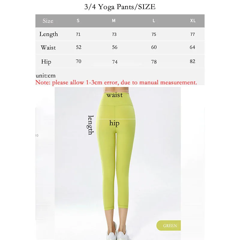 High Waist Seamless Leggings for Women Crop Yoga Pants 3/4 Elastic Solid Color Capris Gym Workout Leggings Girls Running Tights