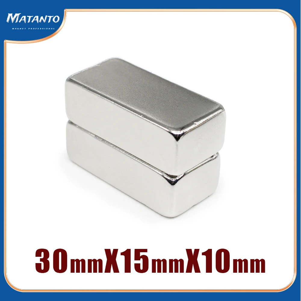 

1/2/5/10/15PCS 30X15X10mm Block Rare Earth Magnet Sheet 30*15*10 N35 Rectangular Permanent NdFeB Magnets Strong 30x15x10