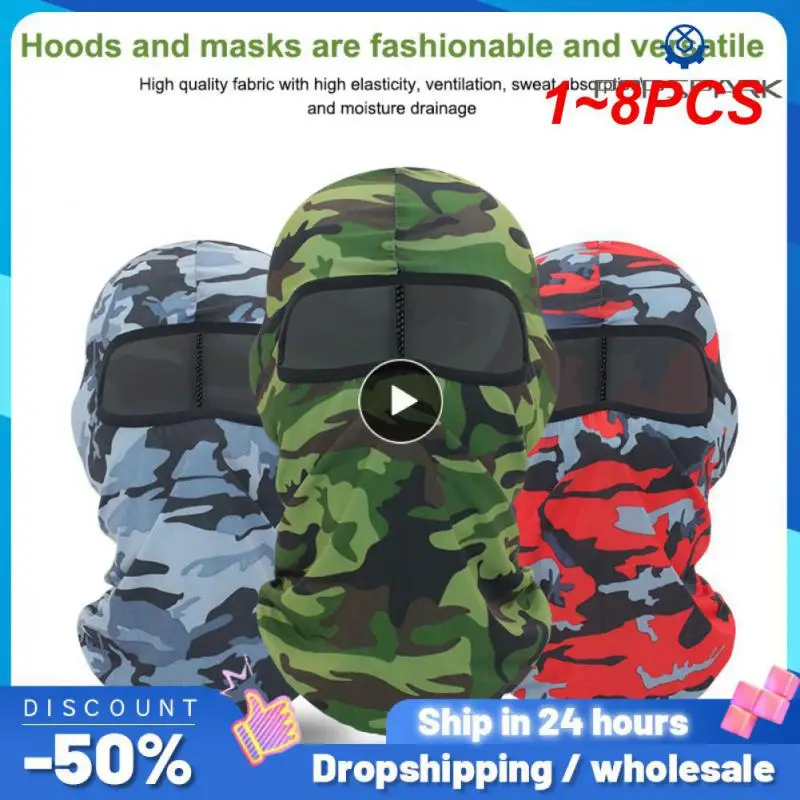 

1~8PCS Motorcycle Face Mask Motorcycle Unisex Tactical Face Shield Mascara Ski Mask Full Face Mask Gangster Mask #