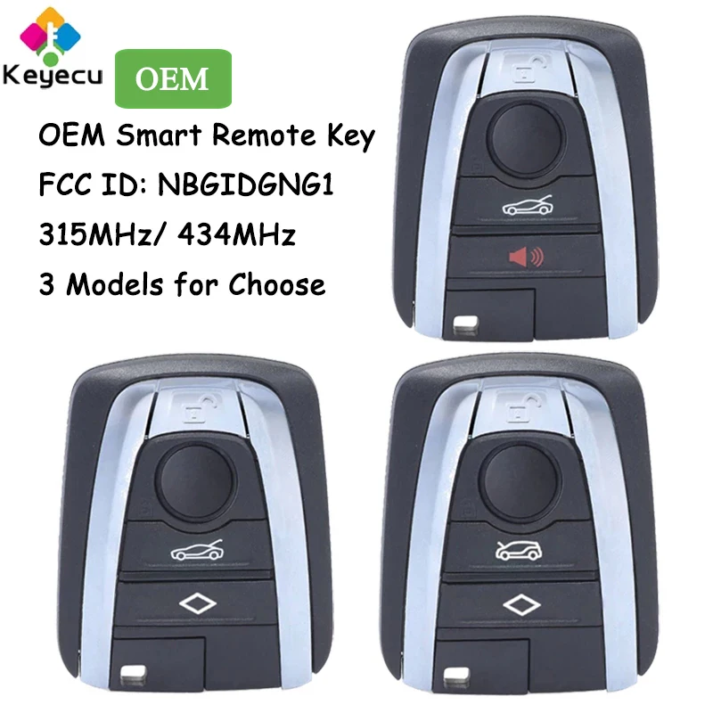 

KEYECU OEM Smart Keyless Remote Car Key With 4 Buttons 315MHz 434MHz for BMW i3 i8 2014 2015 2016 2017 Fob FCC ID: NBGIDGNG1