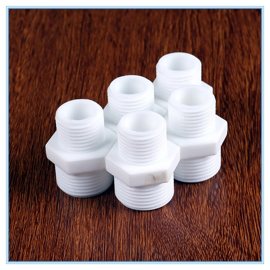 

5PCS 1/2''to3/4'' Male BSP Thread Pipe Fitting Nylon Plastic Straight Connector Aquarium RO Water Filter Reverse Osmosis System