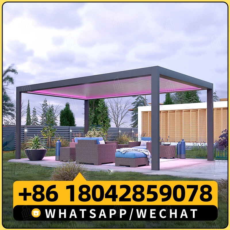 Роскошная алюминиевая беседка JJL на заказ 3X3 3X4 6X3 с водонепроницаемой