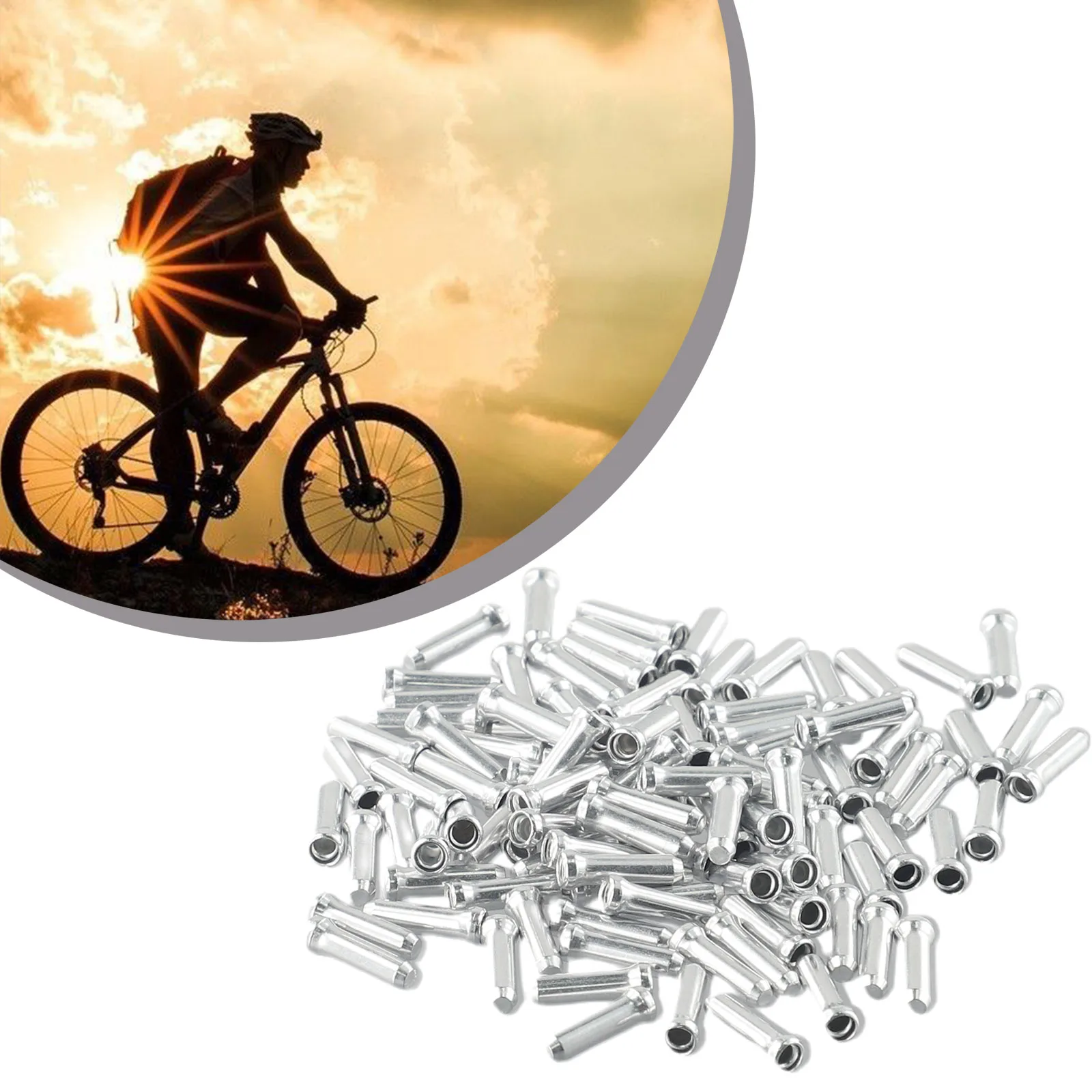 

100pcs/pack MTB BIKE Bicycle Wire End Cap Aluminum Alloy 12*2mm For Prevent The Brake Cable End Of Bifurcation
