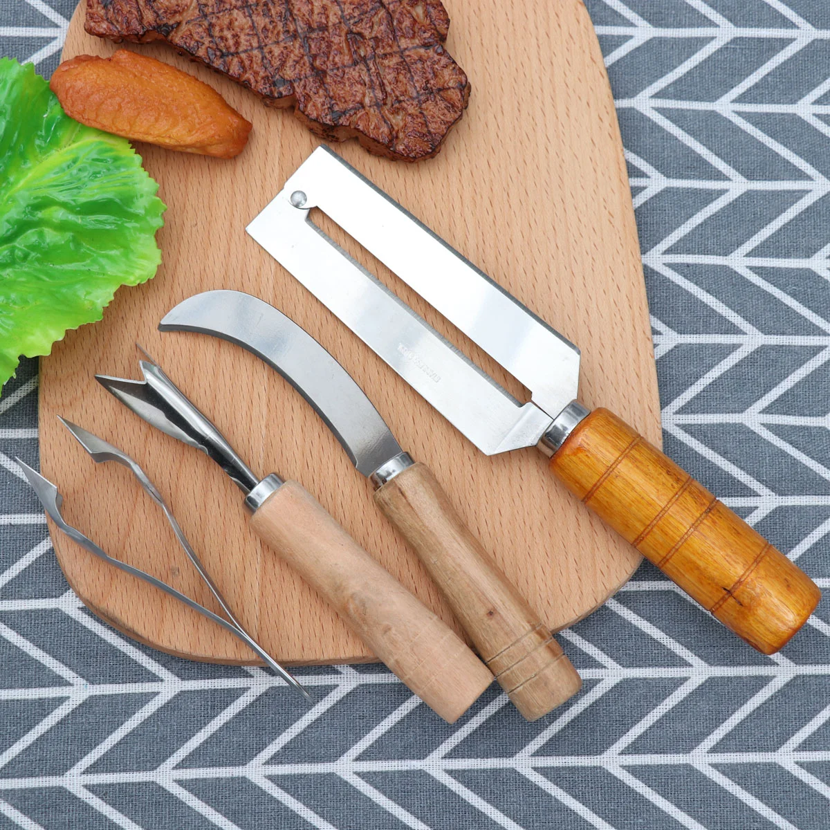 

4 PCS/Set Fruit Peeler Strawberry Huller Vegetable Peeler Doitool Pineapple Stem Remover Tool Stem Huller