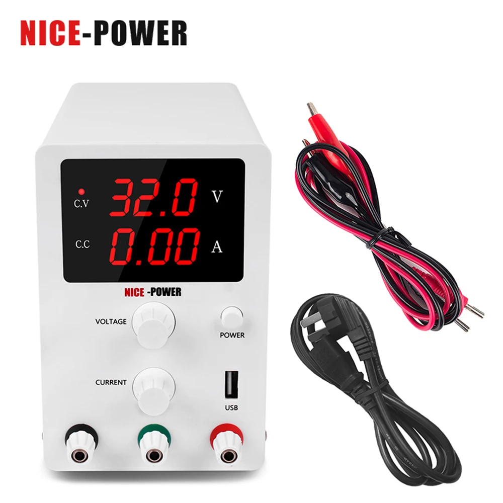 Nice-power Lab Banco Digital Regulado Interruptor dc Fonte de Alimentação Usb 30v 10a Ajustável Laboratório Regulador de Fonte de Alimentação 220 v Carregamento da Bateria Proteção contra Curto-circuito Reguladores de tensão/estabilizadores