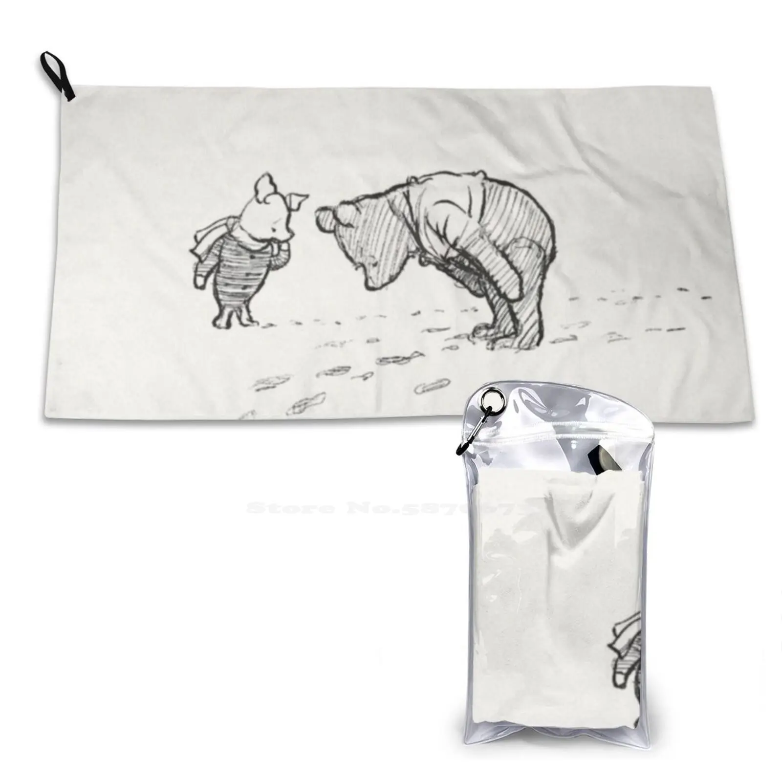 

Winnie The Sketch 3D быстросохнущее полотенце с принтом, спортивное мягкое полотенце, мини Приключения Винни, Винни, игра Винни, песня