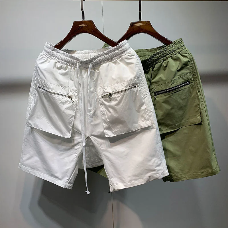 

Men's Street Style Simple Thin Quick Drying Summer Dark Department Loose Large Pocket Solid Work Shorts